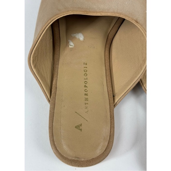 Anthropologie Western Pointed Toe Slides Honey Leather Embroidered 8.5 US / 39EU - Picture 6 of 10